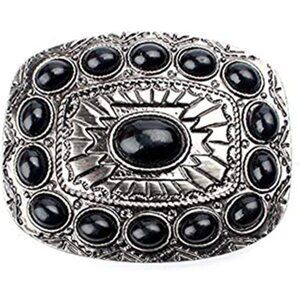 🆕Women's Black/silver Metal Zinc Alloy Western Cow Girl Style Belt  Buckles